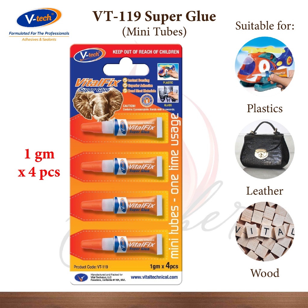 502 Super Glue Vtech Vt802 20g Vt110 3g Vt119 1g X 4pc Instant