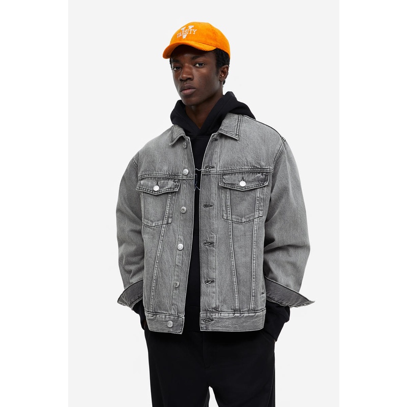 H&m black best sale denim jacket mens