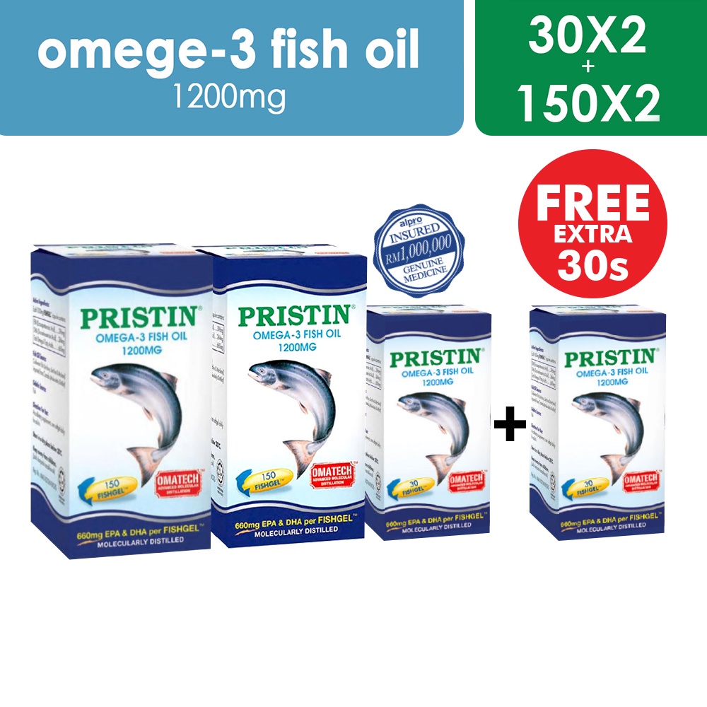 THC Pristin Fish Oil 1200mg 150s x 2 + 30s Free Extra 30s Shopee Malaysia