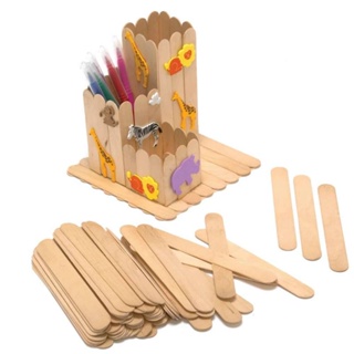 50-100pcs/Lot Wood Stick Natural Wooden Pop Popsicle Sticks Wood Craft Ice  Cream Sticks For Epoxy Resin Jewelry Making Tools