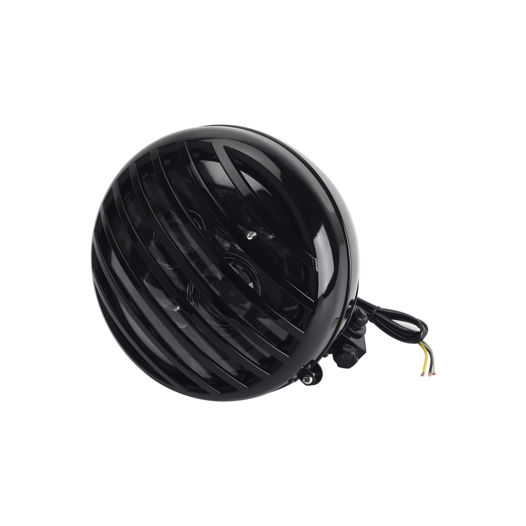 Universal Motorcycle High/Low Beam Headlight – Halogen, Chrome Finish, Custom Retro Headlamp