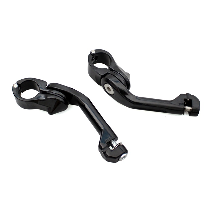 Black Motorcycle Longhorn Highway Footpeg Mount Kit 32mm Crash Bar Clamp Footrest Foot Peg