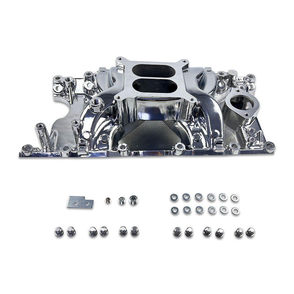 57 Vortec Polished SBC V8 Engine Small Block Intake Manifold for Chevy