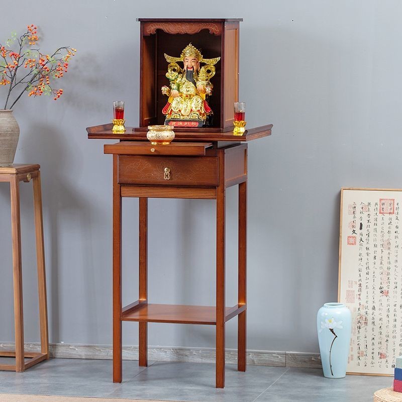 Buddhist Altar Table Home Buddha Statue Stand Guan Gong & Caishen ...