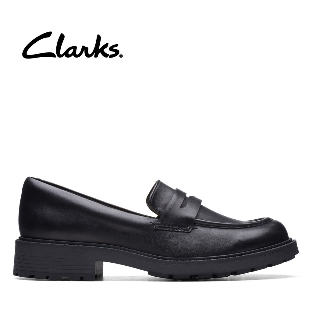 Clarks black loafers womens clearance