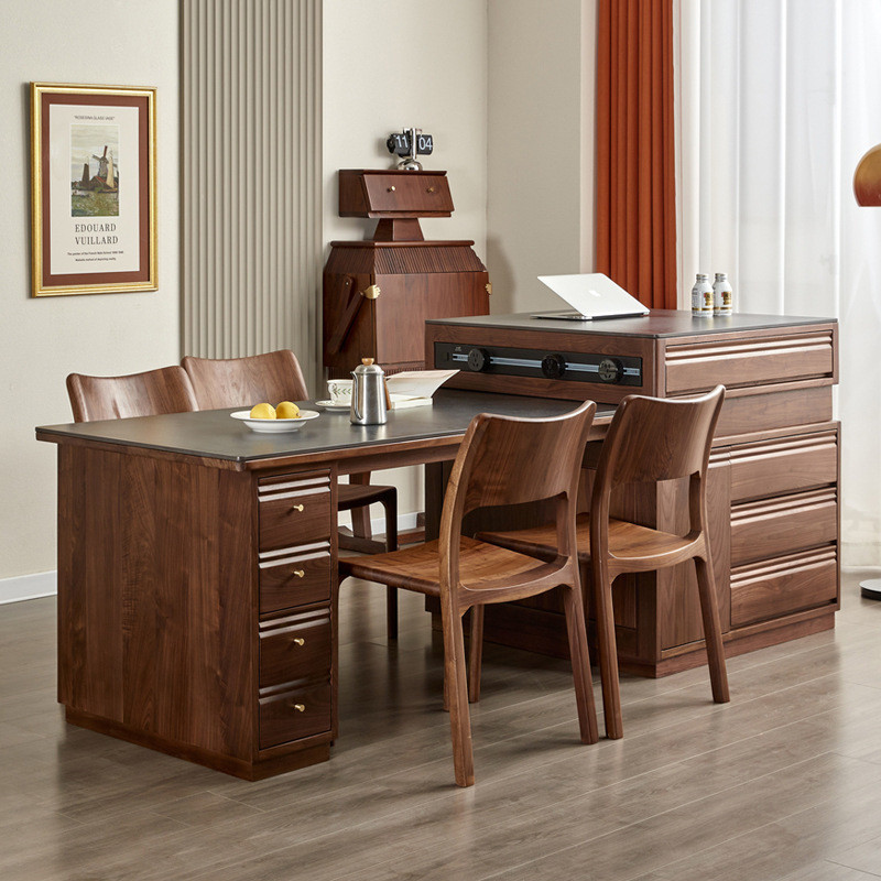 ST-ΨNorth American Black Walnut Solid Wood Household Kitchen Island ...