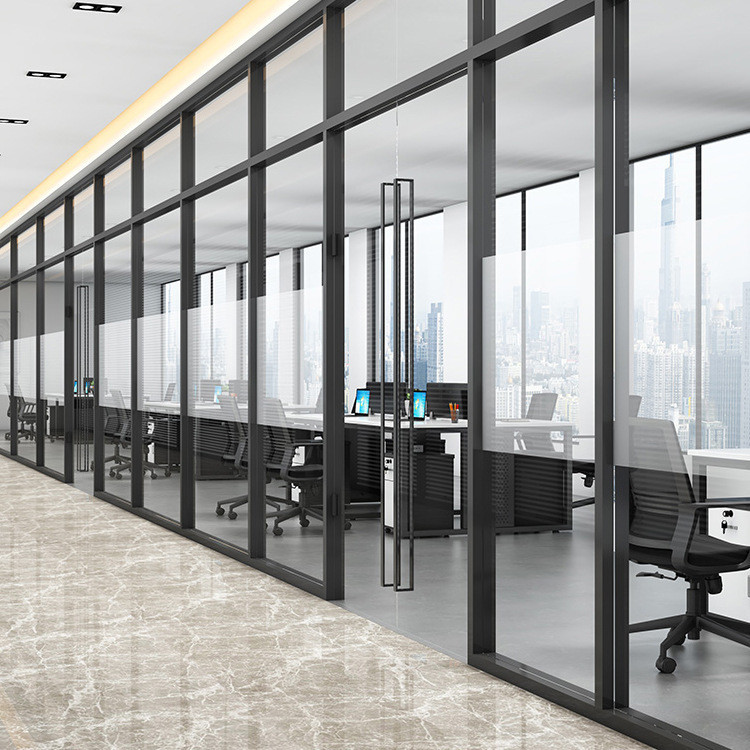 St#🌳hunan Office Glass Partition Wall Luminum Screen Double Layer 