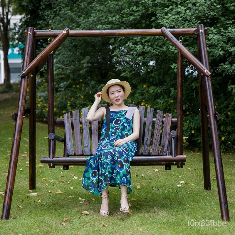 HY-6/Home Outdoor Rocking Chair Glider Antiseptic Wood to Swing Park ...