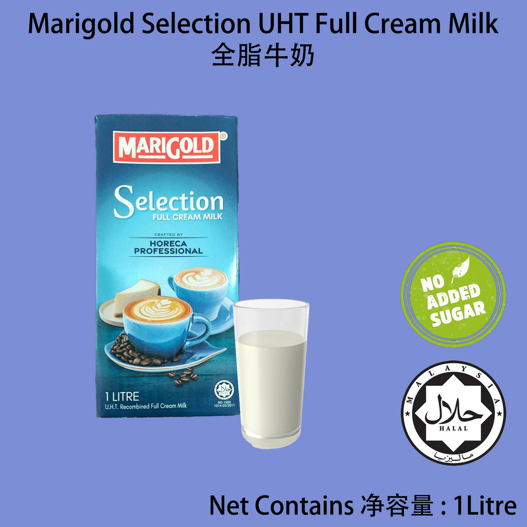 Marigold UHT Selection Full Cream Milk 1Litre / Susu Penuh Krim 全脂牛奶 ...