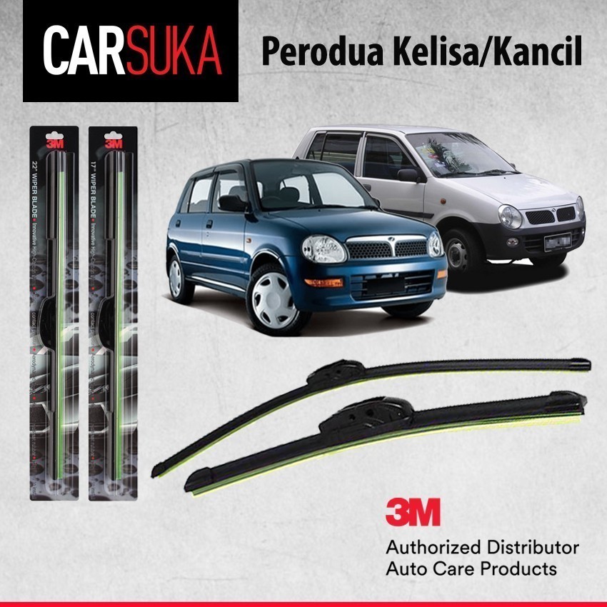 3M Frameless Wiper Blades (18"+16"), Perodua Kelisa / Perodau Kancil