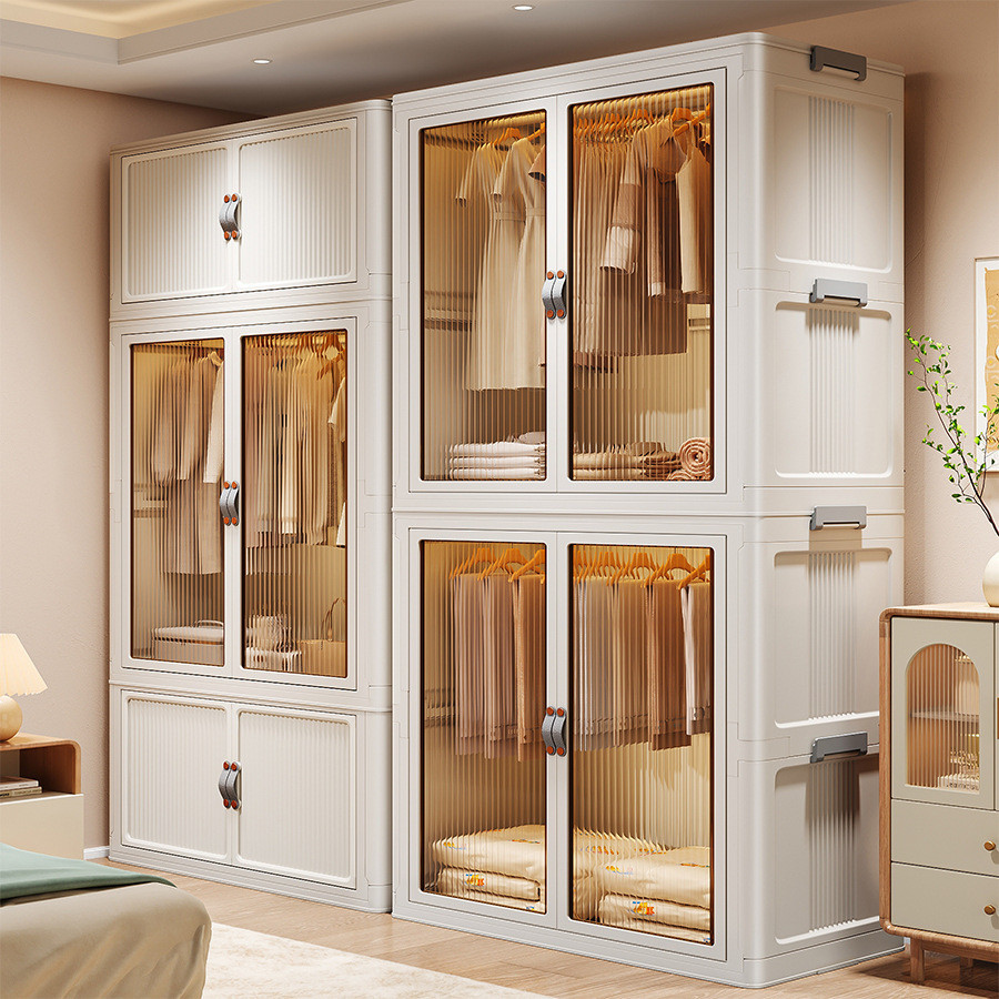 J-H/ Simple Wardrobe Household Clothes Storage Cabinet Storage Small ...