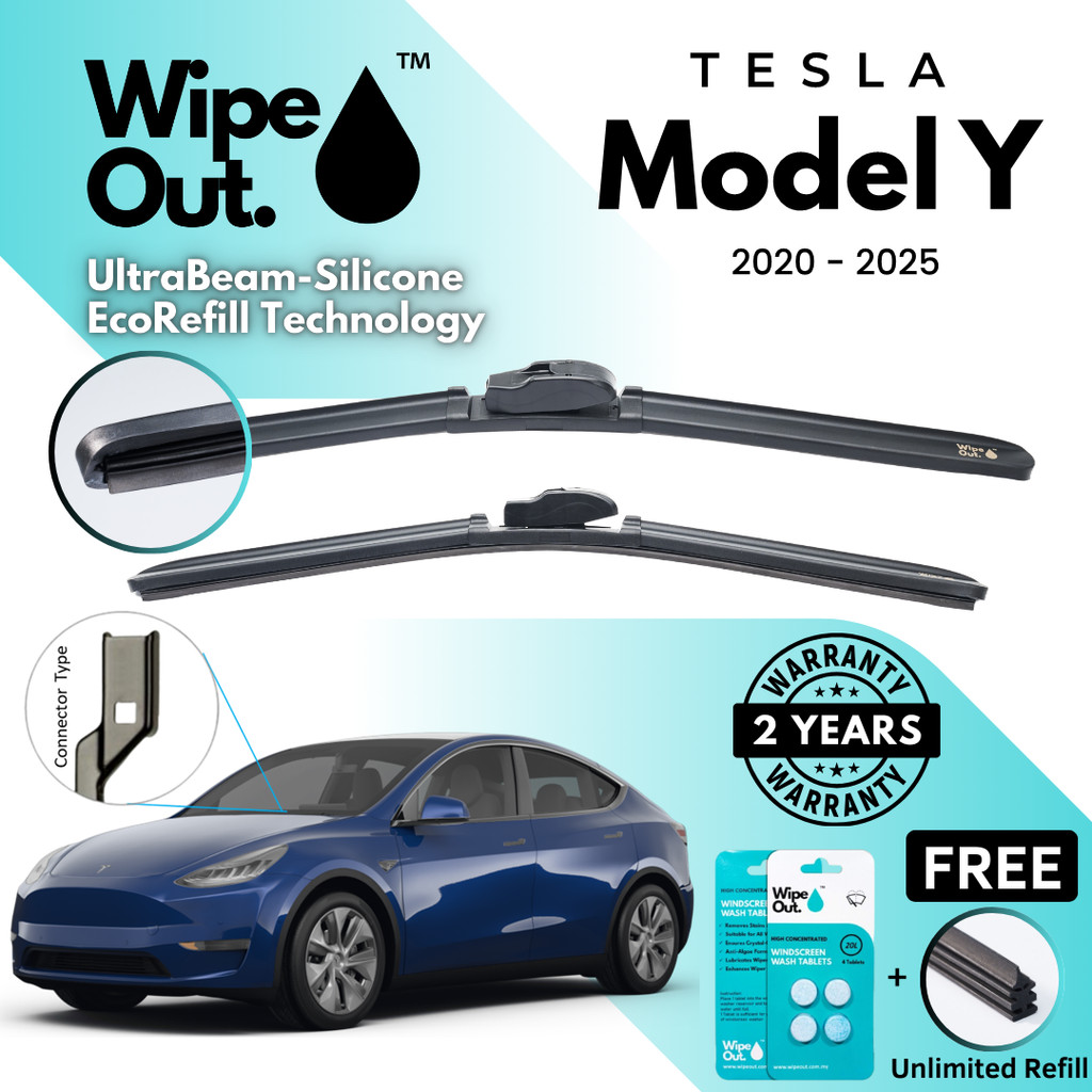 [PREMIER] WipeOut UltraBeam Silicone EcoRefill-Technology Wiper Tesla ...