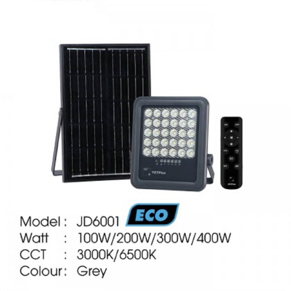YETPLUS Solar Eco Floodlight JD6001 300W Daylight (6500K) | Shopee Malaysia