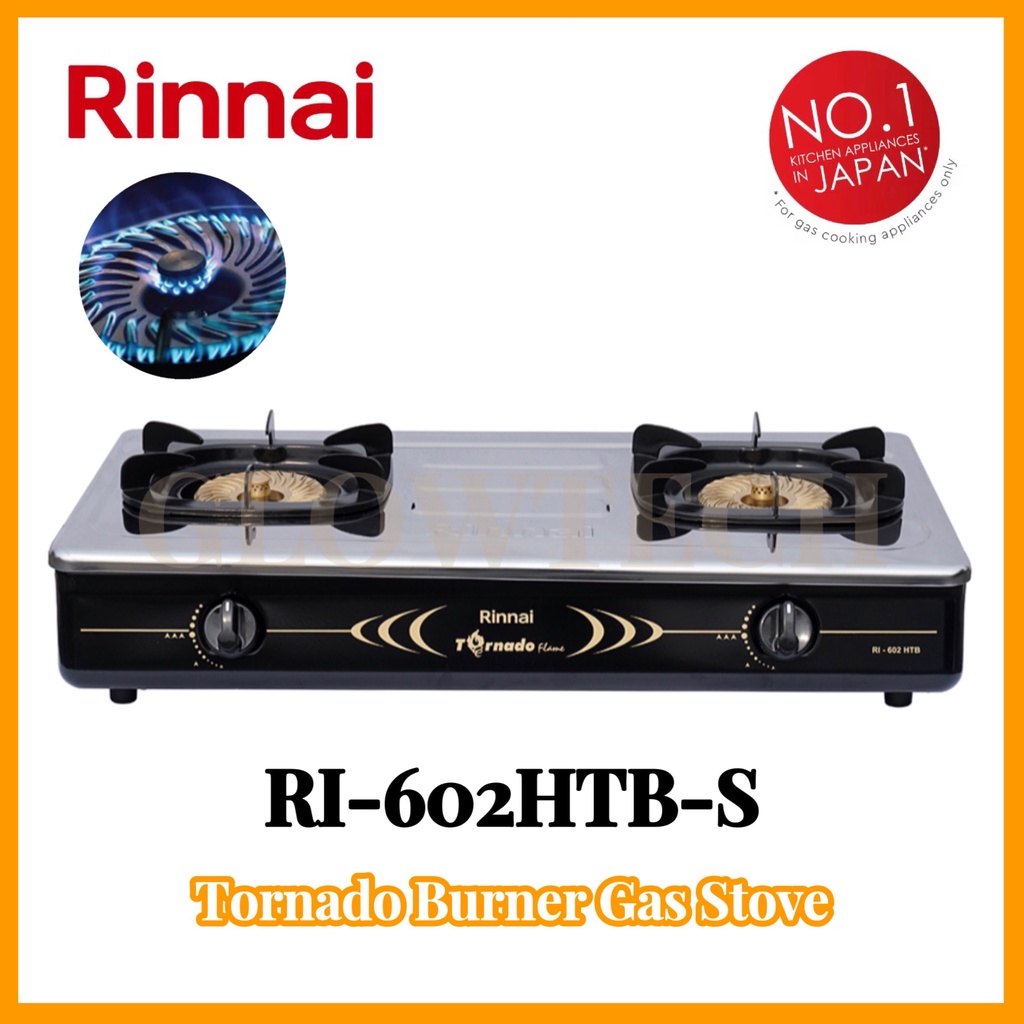 RINNAI Double Gas Stove RI602HTBS/RI602HTB GAS COOKER/TORNADO BURNER