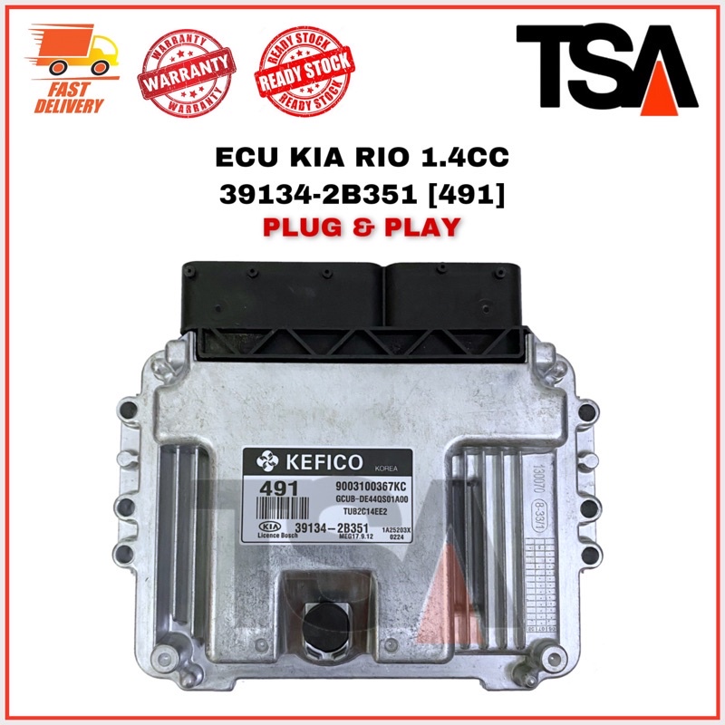 ECU KIA RIO 1.4CC UB - 39134-2B351 [491] ENGINE CONTROL UNIT COMPUTER ...