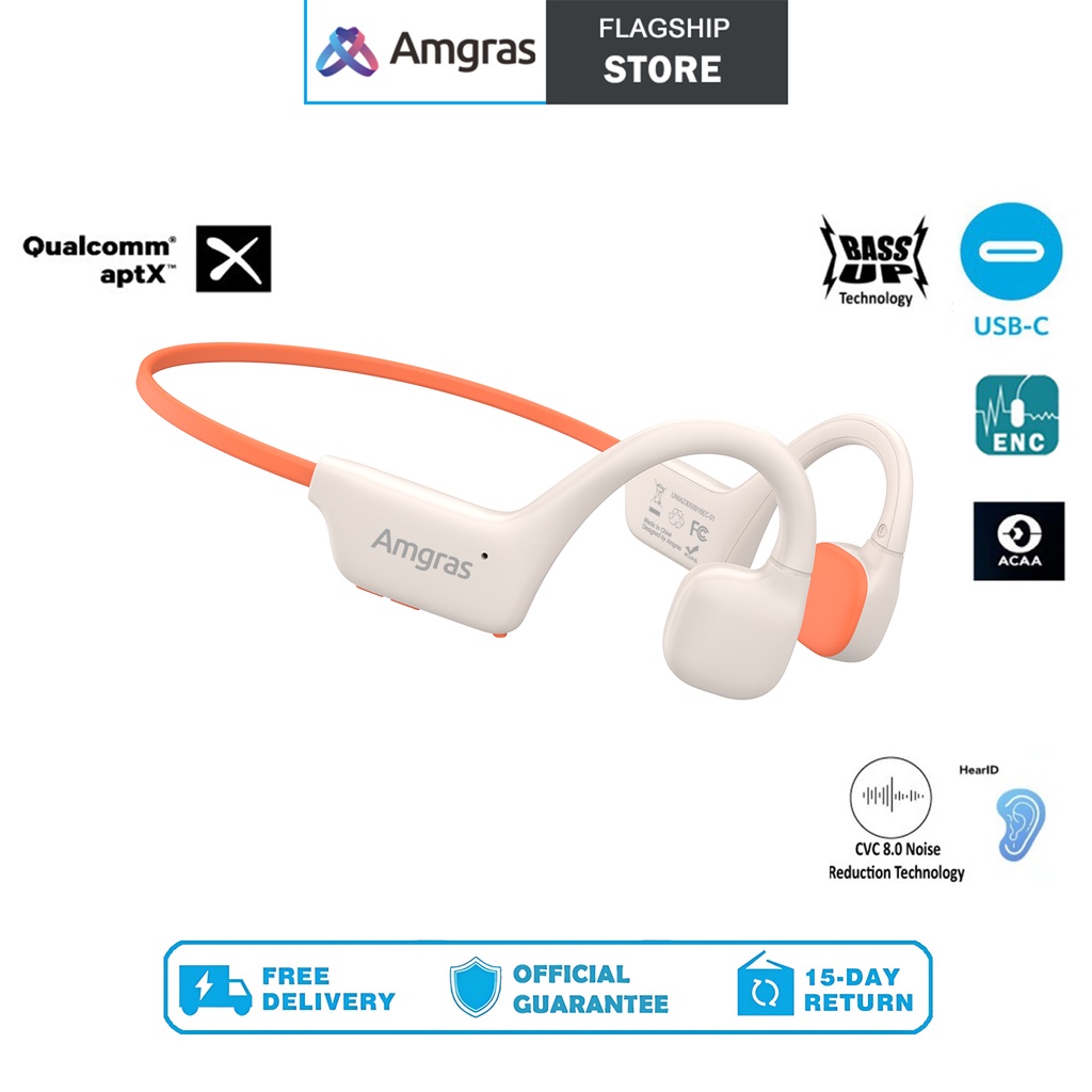 Amgras OpenMeta Ⅱ Pro Bone Conduction Sports Wireless Bluetooth V5.3 ...
