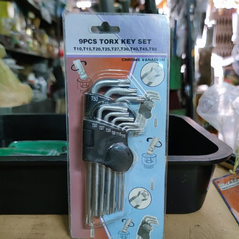 9 Piece Torx/Torque/Star Key Set, T10 to T50 Shopee Malaysia
