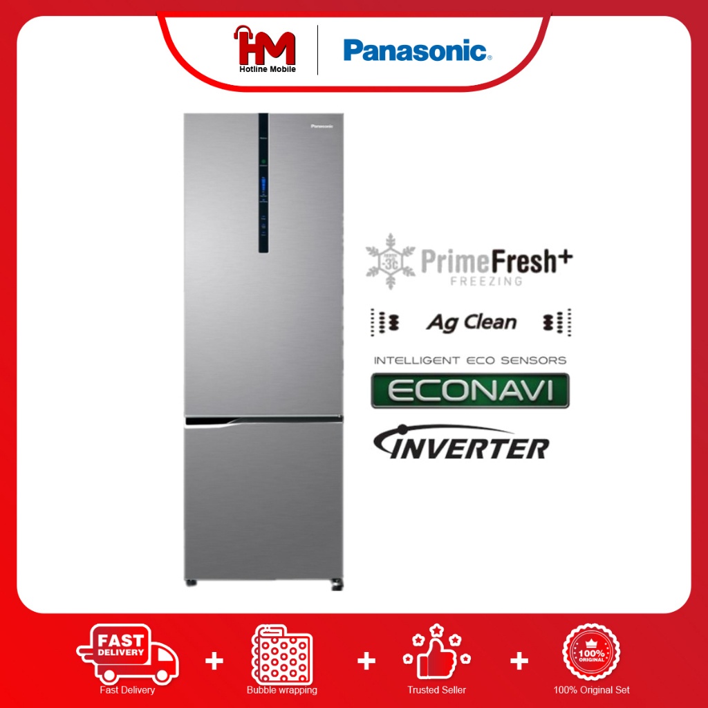 Panasonic NRBC360XSMY 358L 2 Door Fridge Bottom Freezer Refrigerator