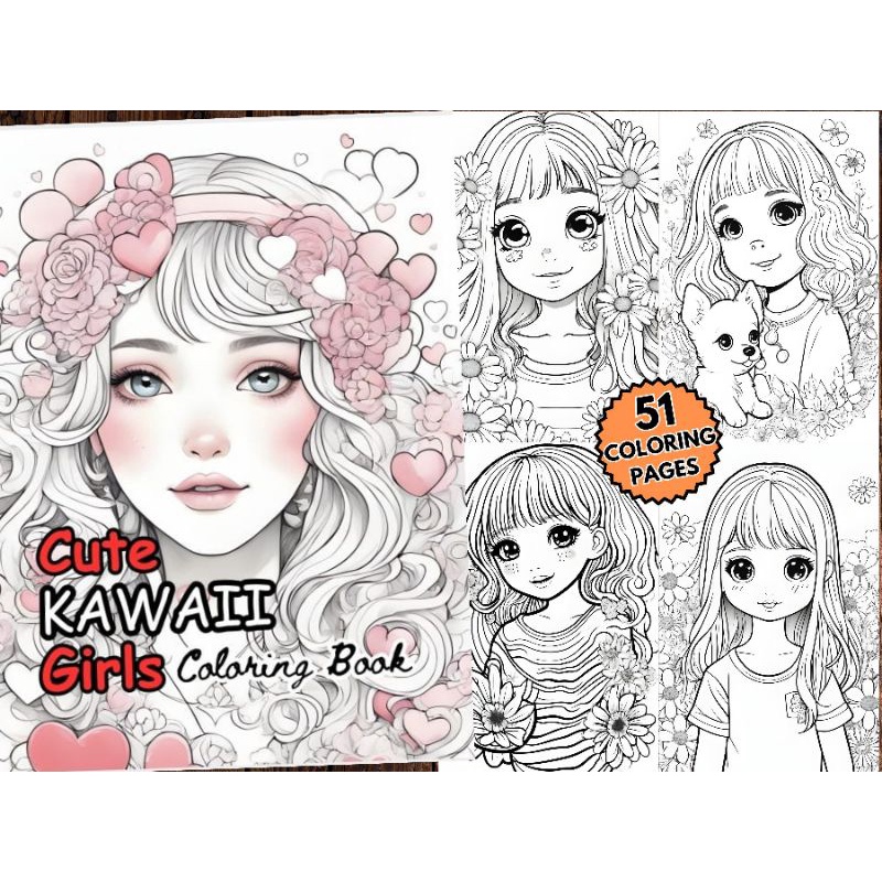 cute-kawaii-girls-coloring-pages-for-kids-pdf-only-51-pages-free