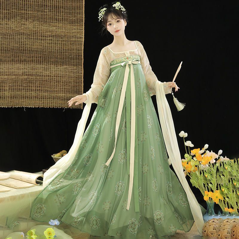 【春日樱】Tang style chest length 12 torn skirt Hanfu Ruqun set