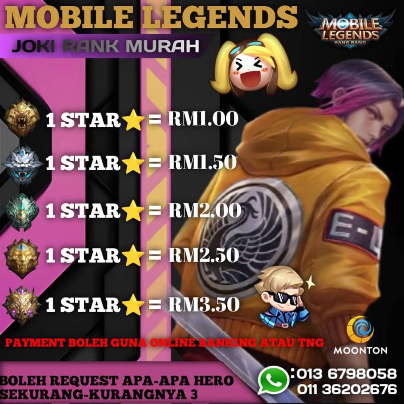 Joki Mlbb Joki Mobile Legend Mlbb Boosting Service Shopee Malaysia 7539