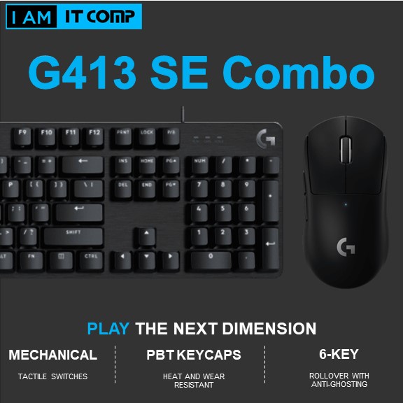 Logitech G Gaming Combo Set G413 SE Keyboard with G502 Hero / G604 ...