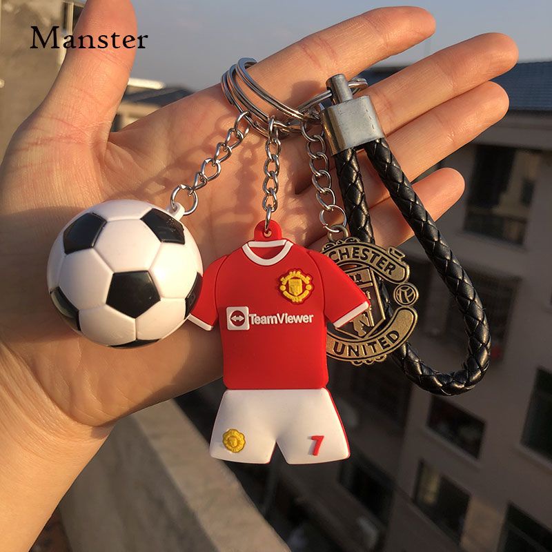 Cristiano Ronaldo, Manchester United, Juventus, Messi jersey, keychain