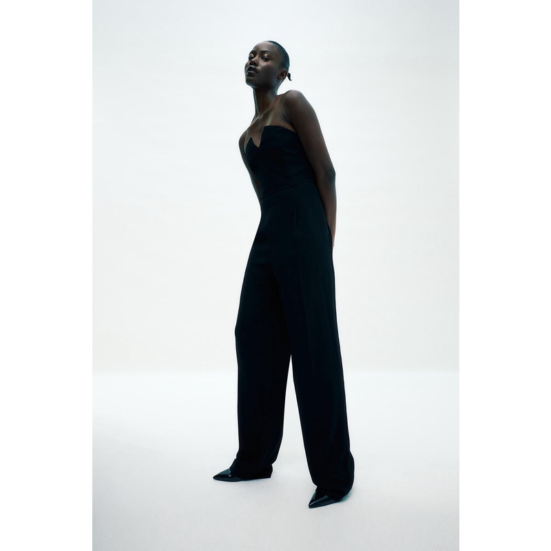 H&M - Tie-belt jumpsuit - Black Dark