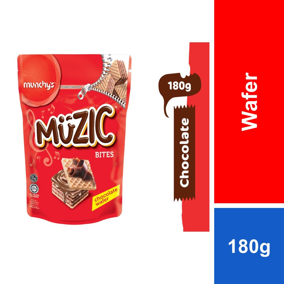 Munchys Muzic Wafer Bites Chocolate 180g Shopee Malaysia