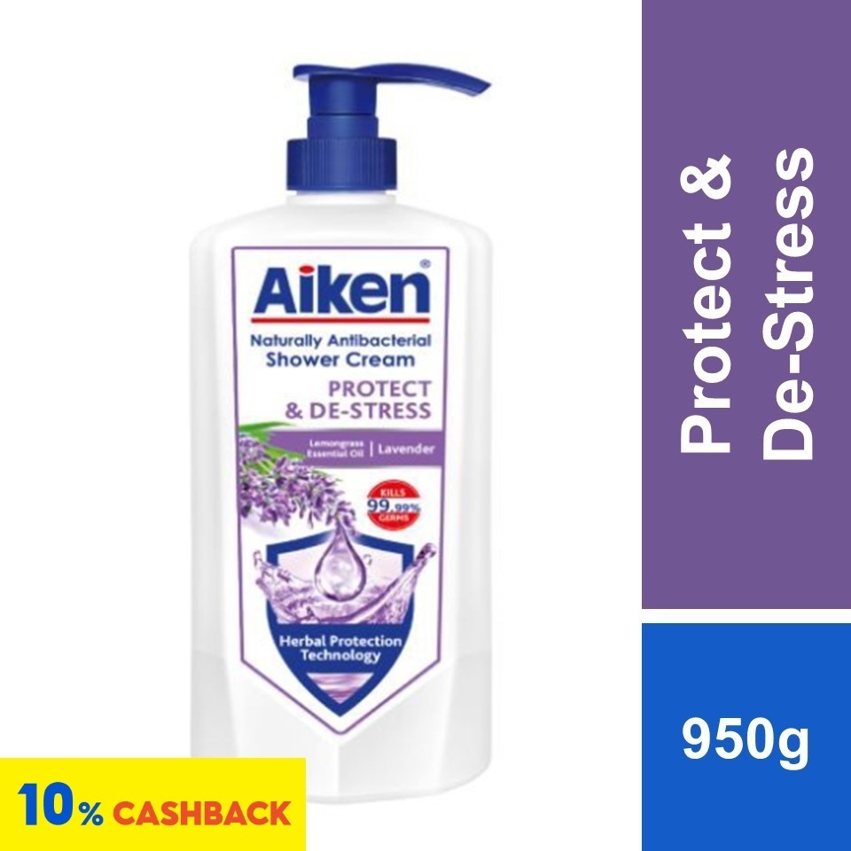 AIKEN Antibacterial Shower Cream Protect & De-Stress 900g | Shopee Malaysia