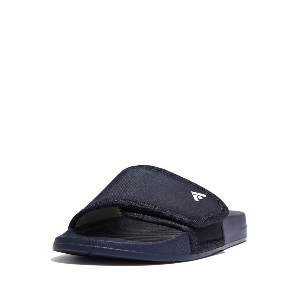 FitFlop Iqushion Adjustable With Resistant Knit Pool Slides Sandals - Black main image 0