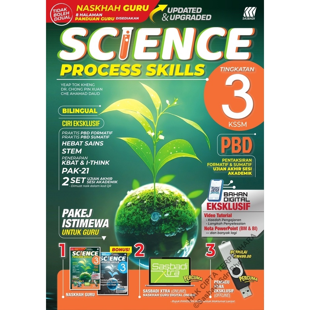 Sasbadi 2024: Science Process Skills: Sains Tingkatan 3 + Booklet ...