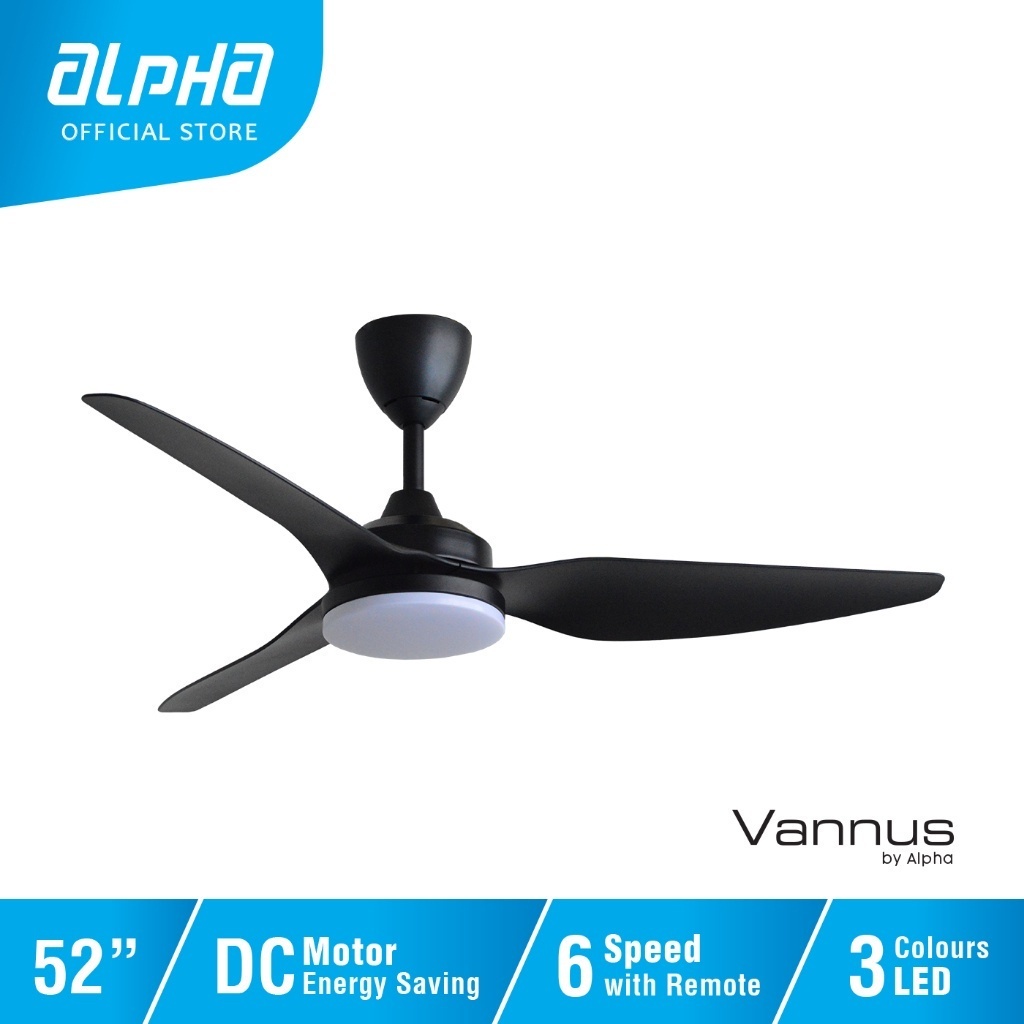 ALPHA Vannus VC3 LED 3B DC Motor Ceiling Fan with 3 Blades 6 Speed ...