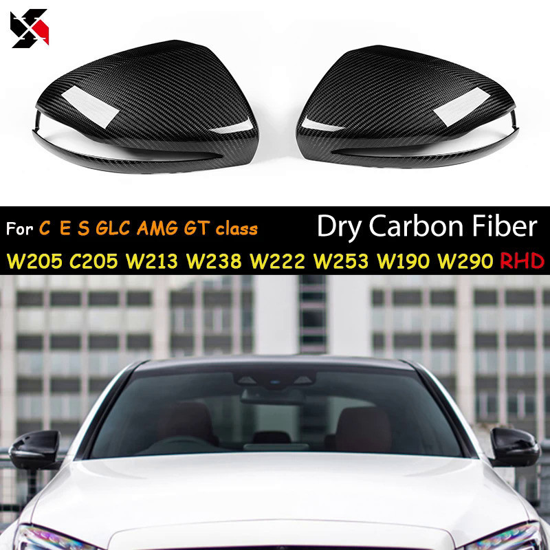 Dry Carbon Fiber Rear View Mirror Cover Caps Replacement Shells for ...