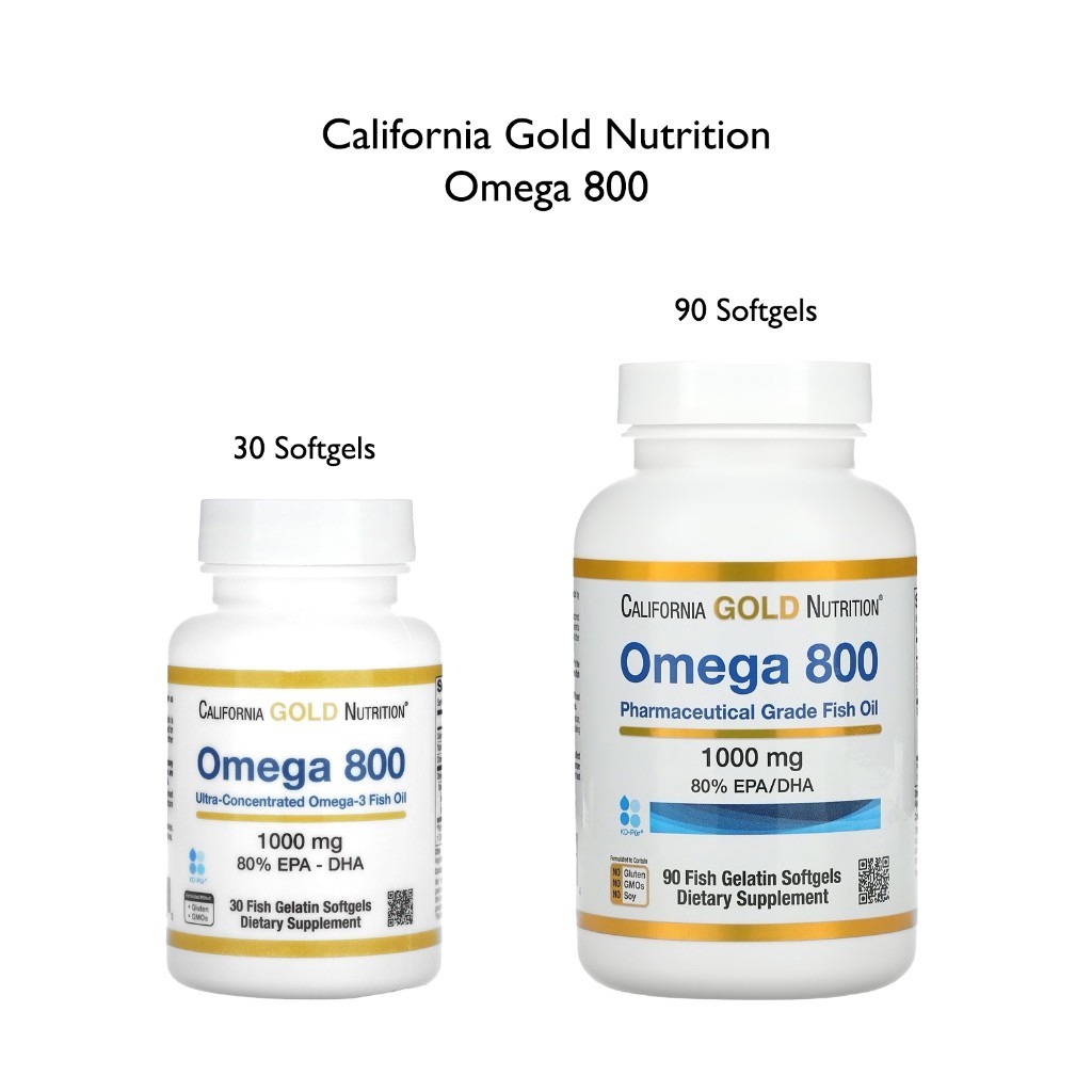 California Gold Nutrition, Omega 800 Pharmaceutical Grade Fish Oil 80% ...