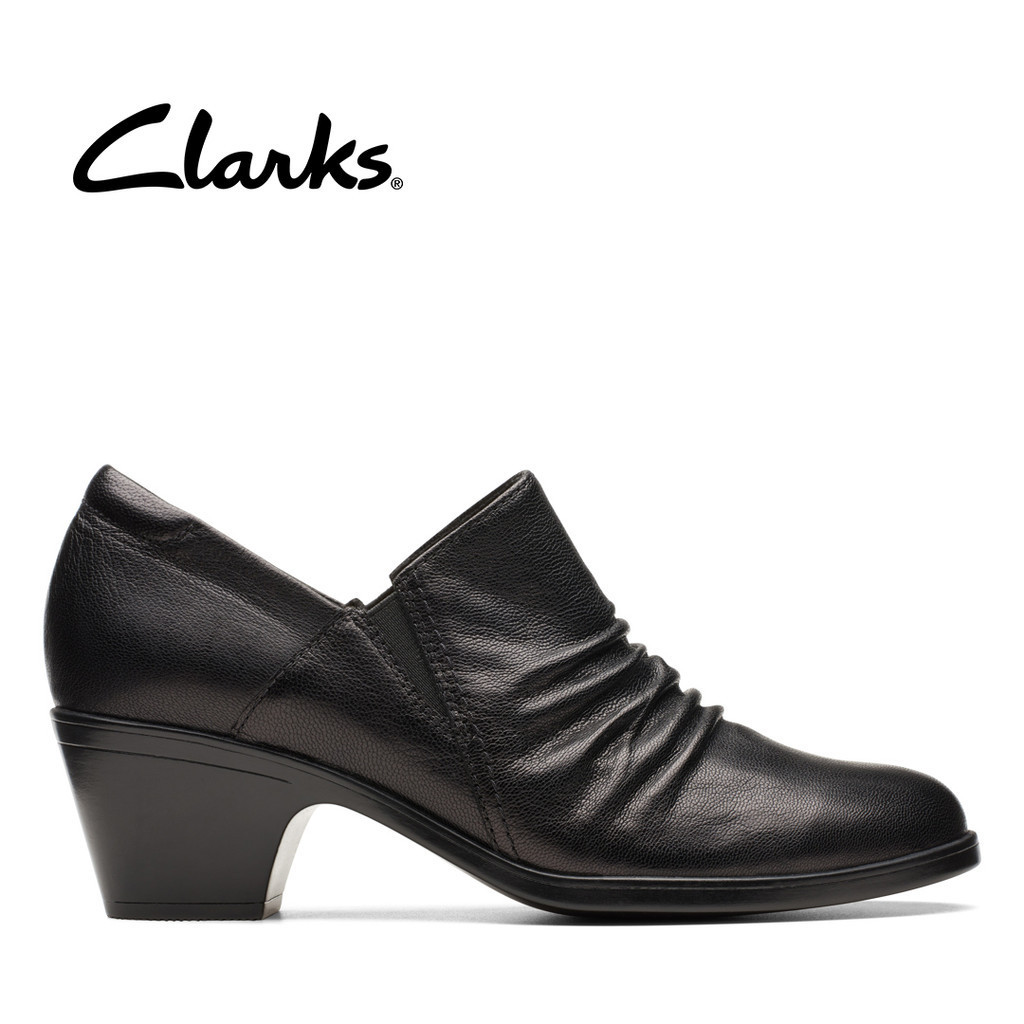 Clarks Womens Emily2 Cove Trouser Shoes Black Leather Shopee Malaysia