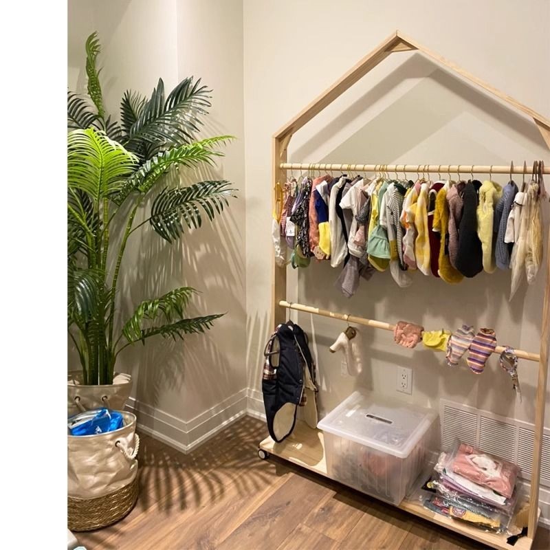 JY-H/Solid Wood Pet House Hanger Floor Clothes Rack Mobile Dog Clothes ...