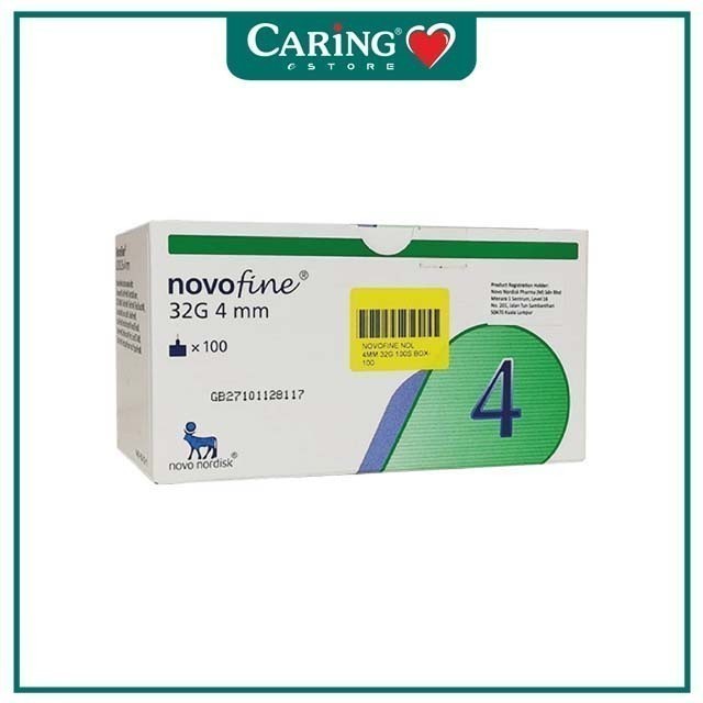 NOVOFINE NEEDLES 4MM 32G 100S (CARING PHARMACY) | Shopee Malaysia