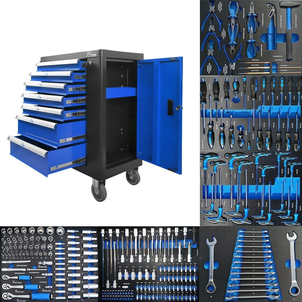 7 Drawers Roller Tool Sets Box Storage Tool Trolley With Car Repair ...
