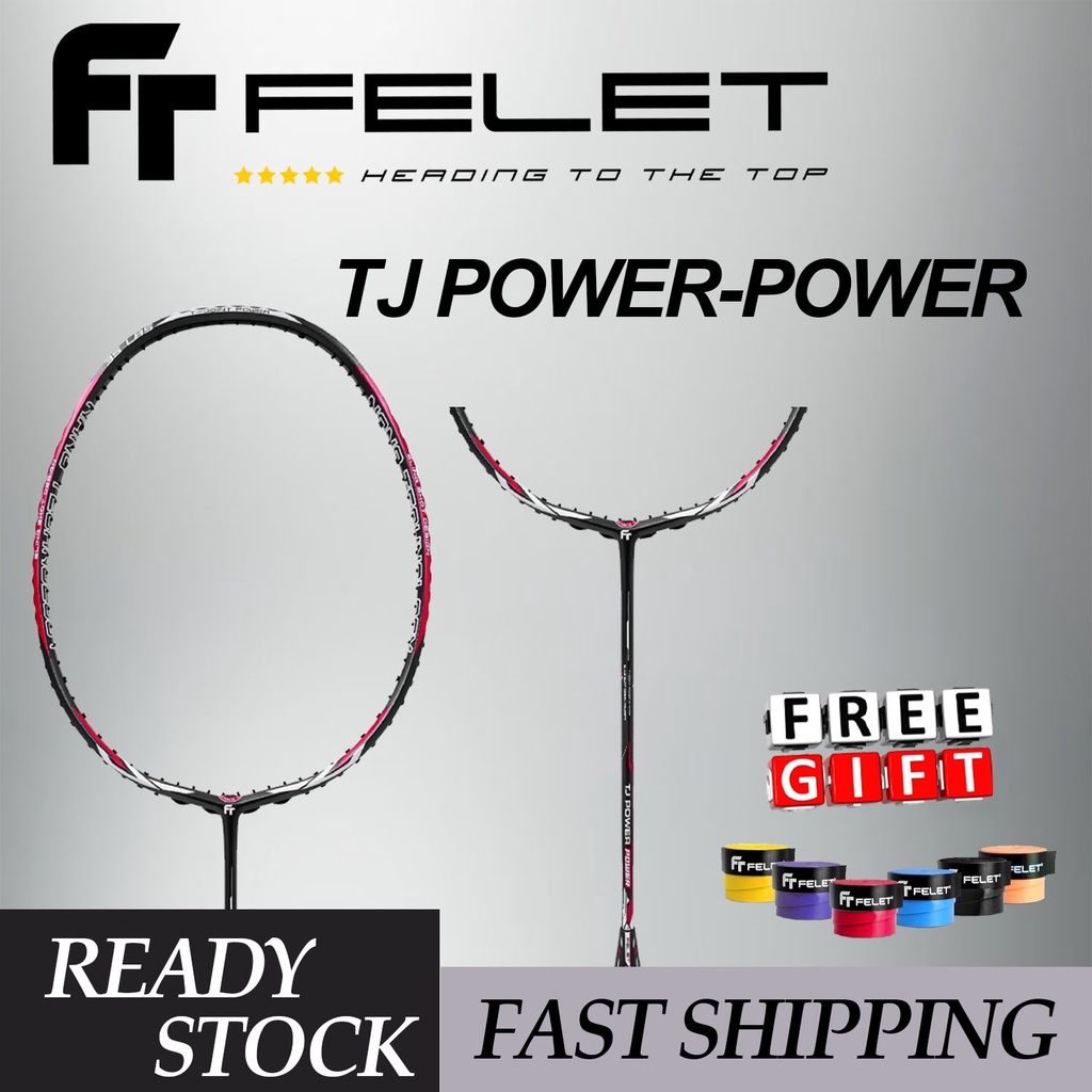 【Ready Stock】Felet TJ Power-Power 4U 82Gram 35lbs Racket Badminton ...