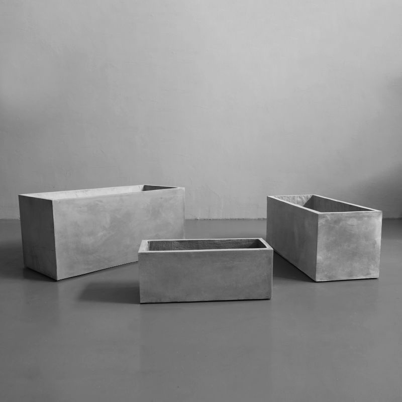 HY& Cement Flower Pot Rectangular Large Outdoor Planter Balcony