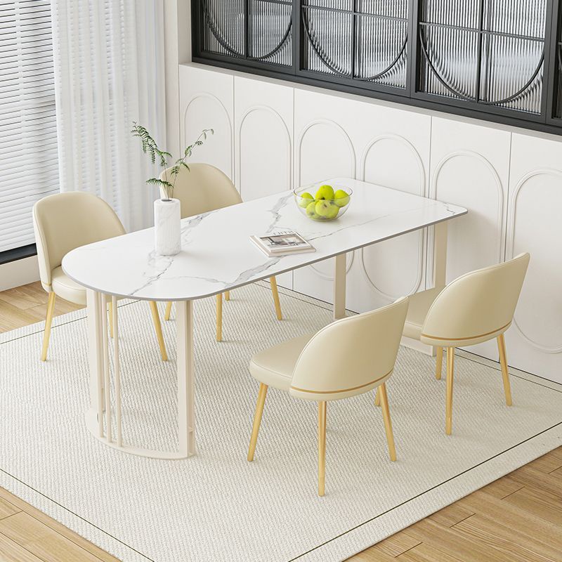 Stone Plate Kitchen Island Dining Table Modern Simple and Light Luxury