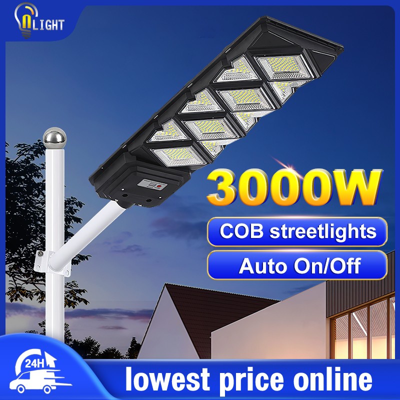 Street Light Solar 3000W Upgrade Cob Lampu Solar Jalan Waterproof Solar