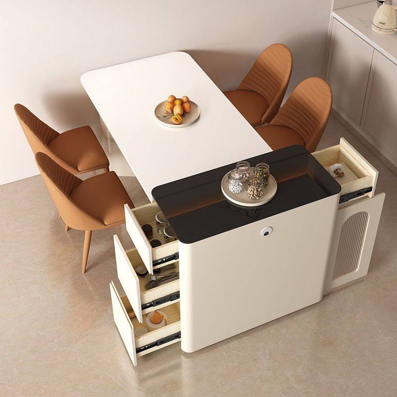 Retractable Kitchen Island Dining Table Integrated Modern Minimalist