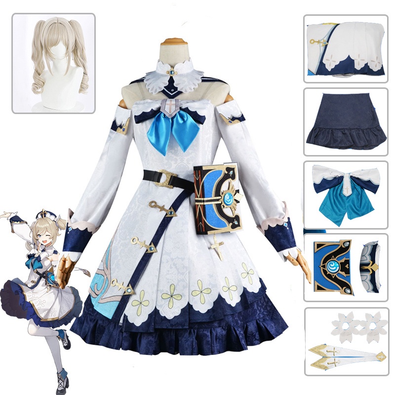 TB Genshin Impact Project Barbara Cosplay Boots Shoes Wig Barbara Girls ...