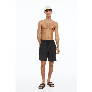 Relaxed Fit Nylon Shorts - Black - Men