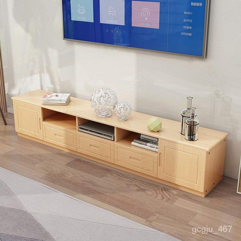 HYD Solid Wood TV Stand Locker Modern Minimalist Low Bedroom