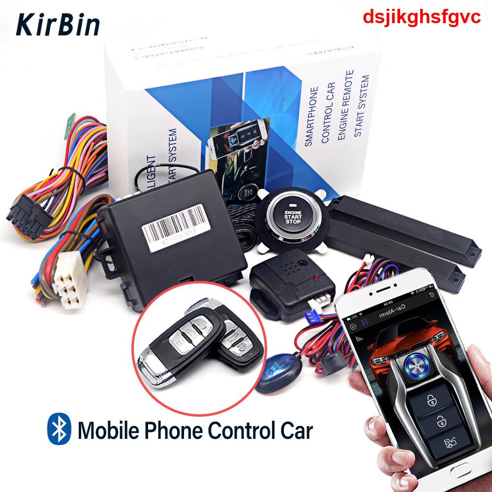 Car Alarm With Autostart Push One Button Auto Start Stop Keyless Entry System Smart Key Remote