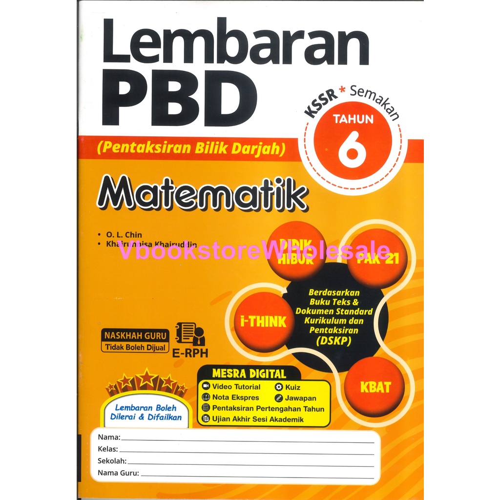 ILMU BAKTI LEMBARAN PBD MATHEMATIK TAHUN 6 KSSR SEMAKAN | Shopee Malaysia