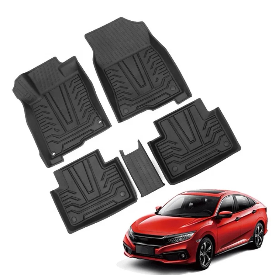 3D TPE Rubber Waterproof All Weather Car Floor Mats For Honda Civic